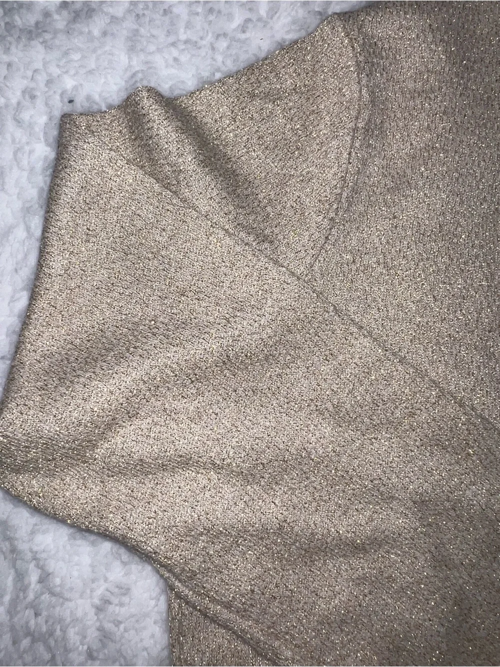 Banana Republic Men's Metallic Beige Crewneck Sweater